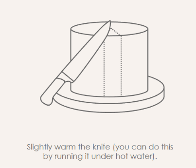 Slightly warm the knife (you can do this by running it under hot water).